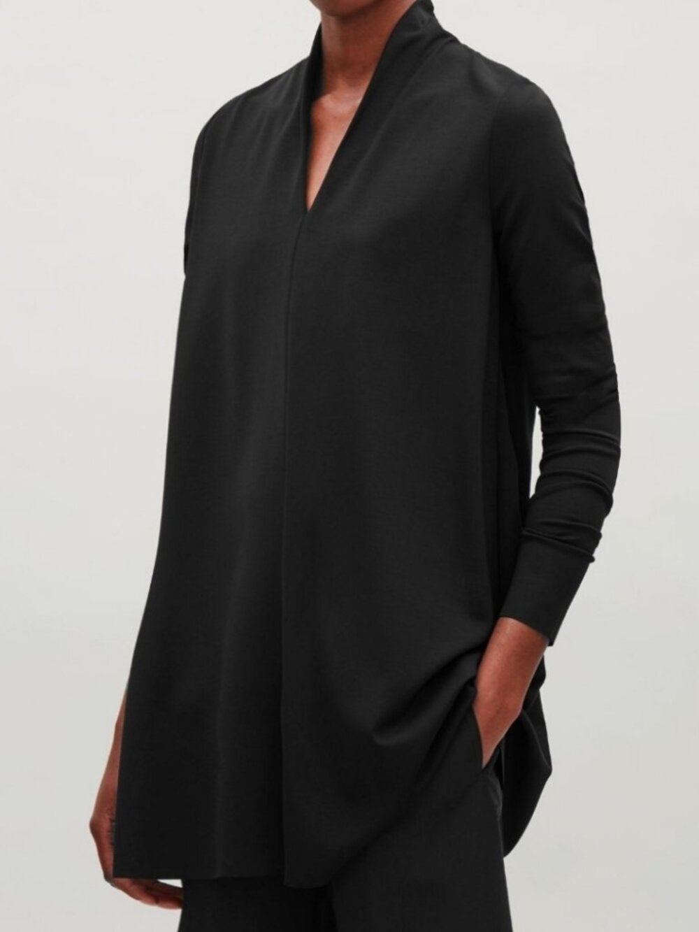 Cos Jersey Top With Draped Neck